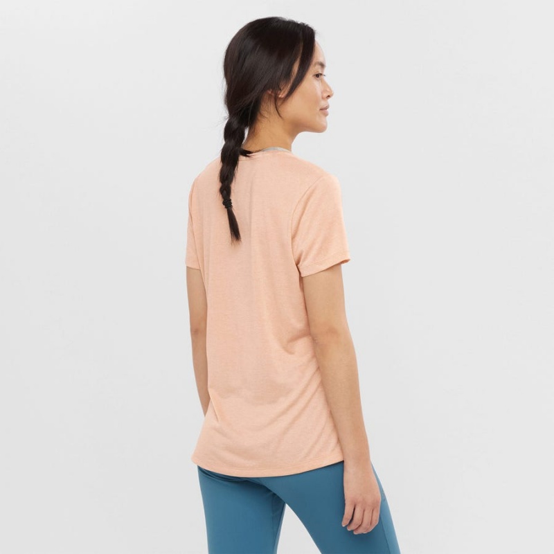 Women's Salomon AGILE T Shirts Beige | IN3070QMA