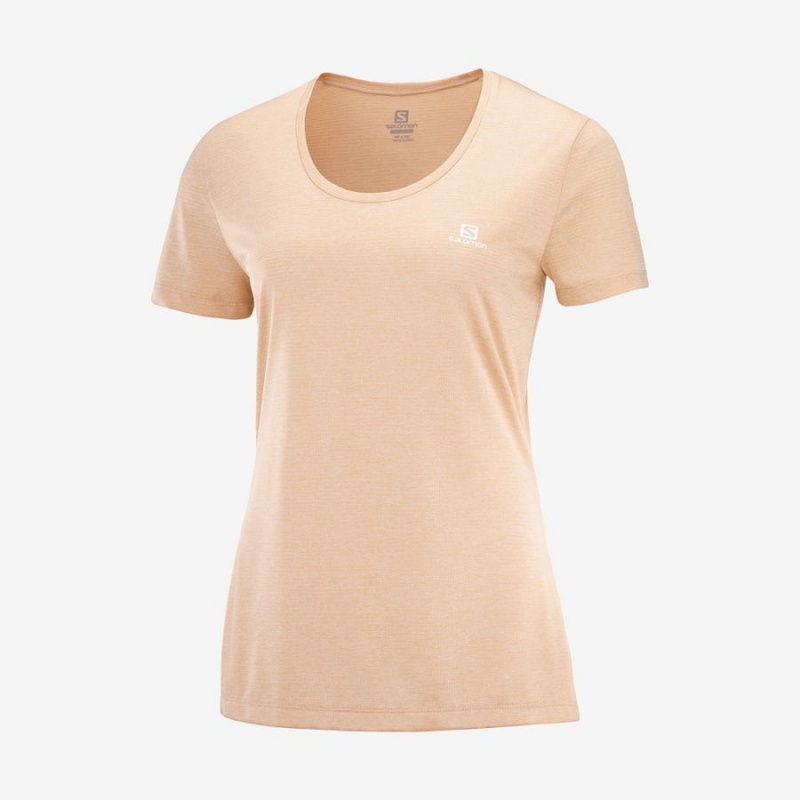 Women\'s Salomon AGILE T Shirts Beige | IN3070QMA