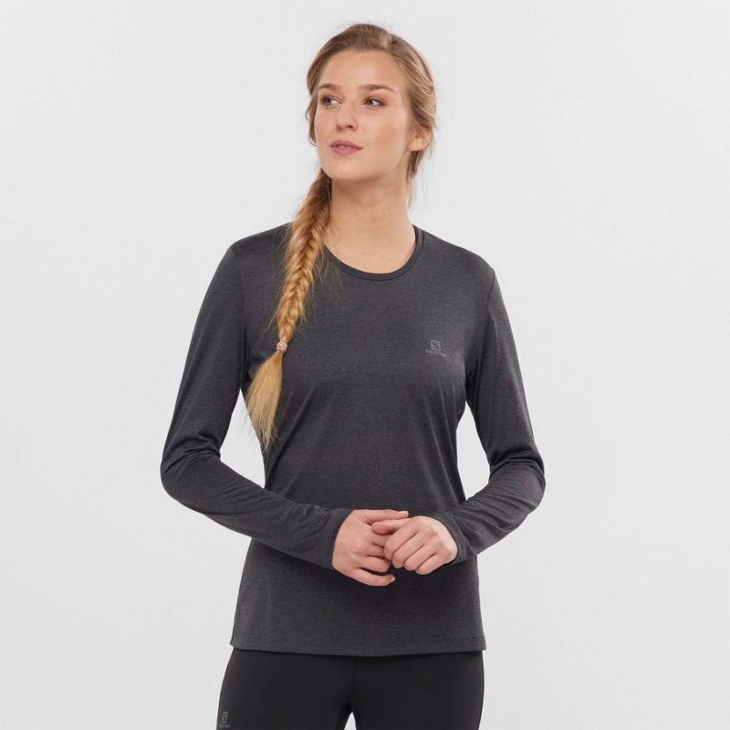 Women's Salomon AGILE T Shirts Black | IN3067BEX