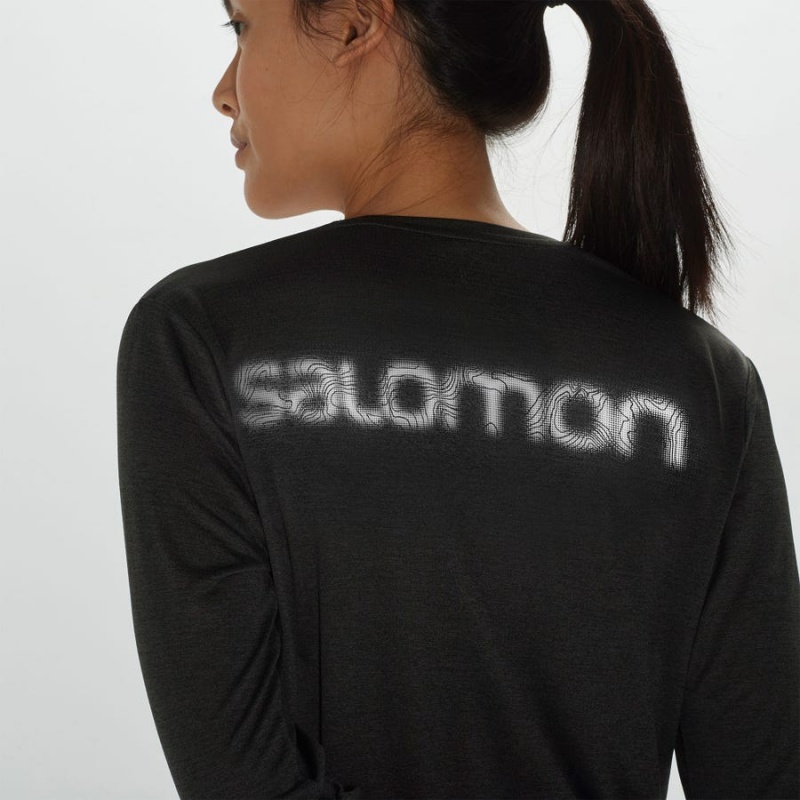 Women's Salomon AGILE T Shirts Black | IN3067BEX