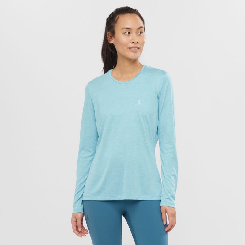 Women's Salomon AGILE T Shirts Blue | IN3064XYU