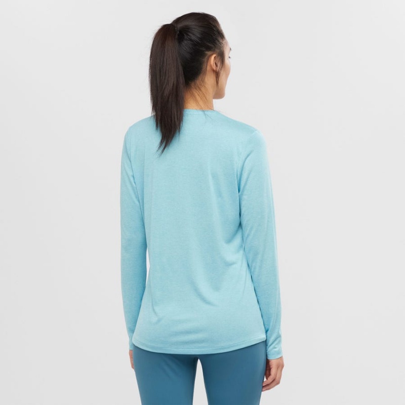 Women's Salomon AGILE T Shirts Blue | IN3064XYU