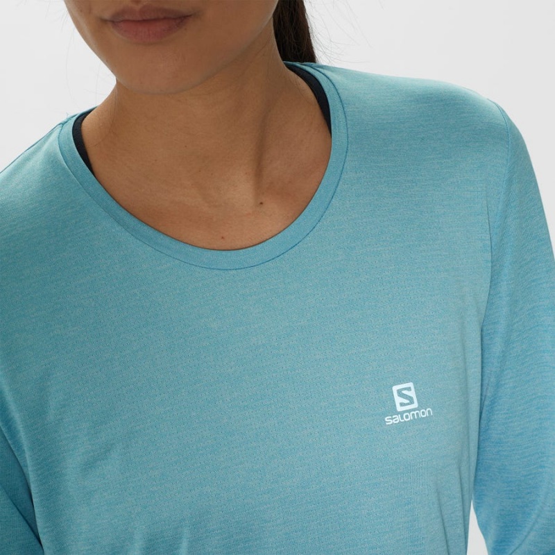 Women's Salomon AGILE T Shirts Blue | IN3064XYU