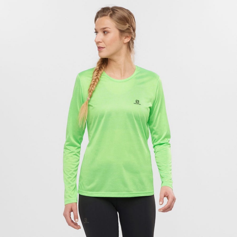 Women's Salomon AGILE T Shirts Green | IN3066VRW