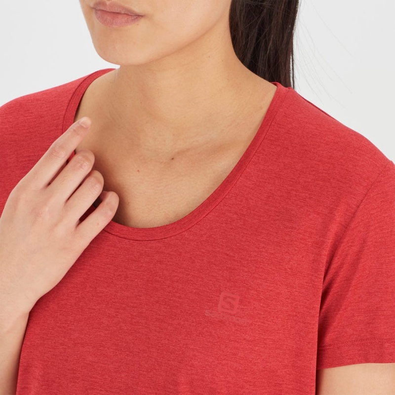 Women's Salomon AGILE T Shirts Red | IN3069MQZ