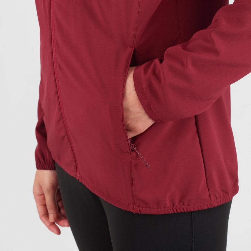 Women's Salomon AGILE WIND WINDBREAKERS Jackets Red | IN3165KOR