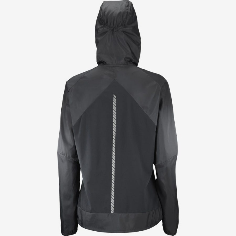 Women's Salomon BONATTI CROSS WIND WINDBREAKERS Jackets Black | IN3160DFM