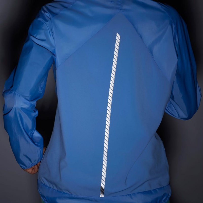 Women's Salomon BONATTI CROSS WIND WINDBREAKERS Jackets Blue | IN3162GSO