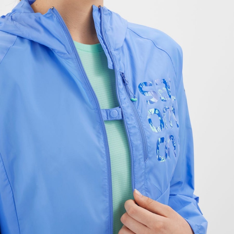 Women's Salomon BONATTI CROSS WIND WINDBREAKERS Jackets Blue | IN3162GSO