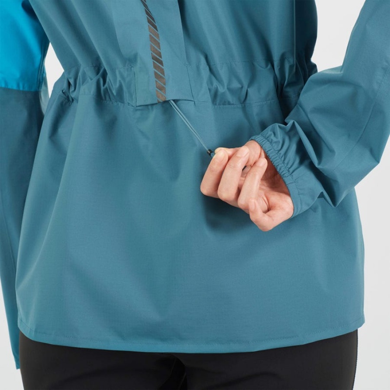 Women's Salomon BONATTI TRAIL WATERPROOF Jackets Blue | IN3131PJJ