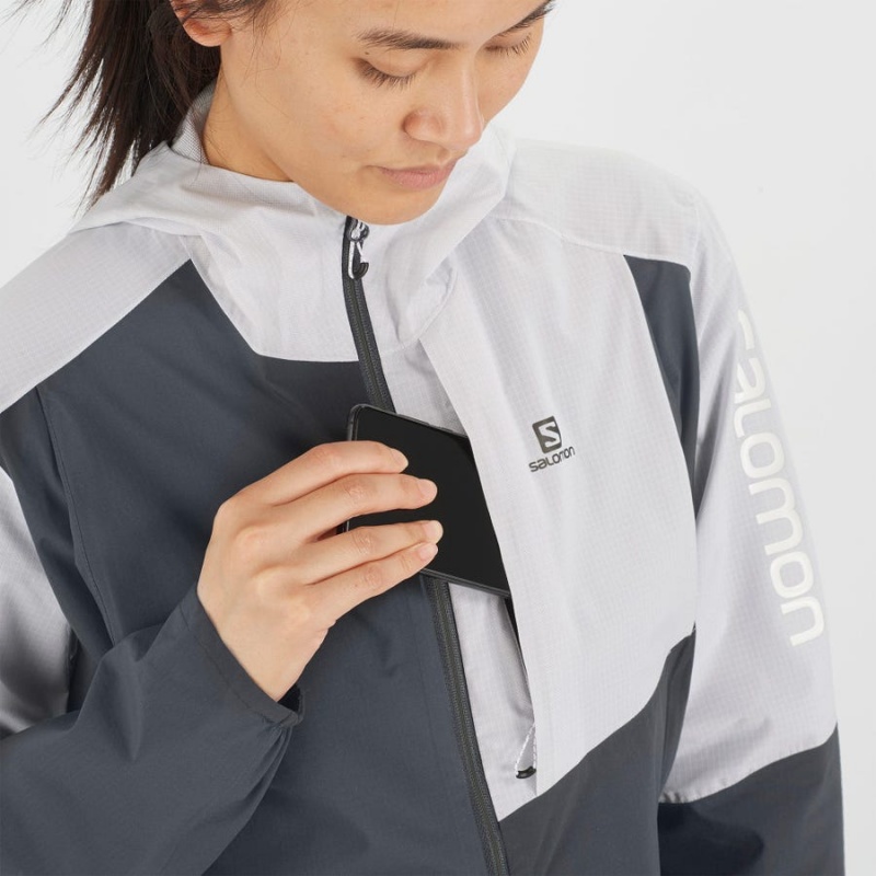 Women's Salomon BONATTI TRAIL WATERPROOF Jackets Grey | IN3132AHK