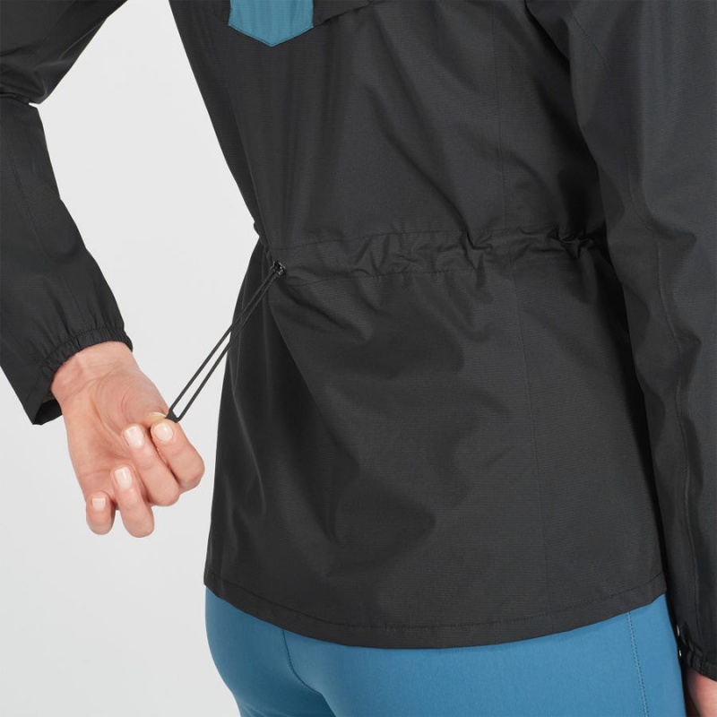 Women's Salomon BONATTI WATERPROOF Jackets Black / Blue | IN3147NWY