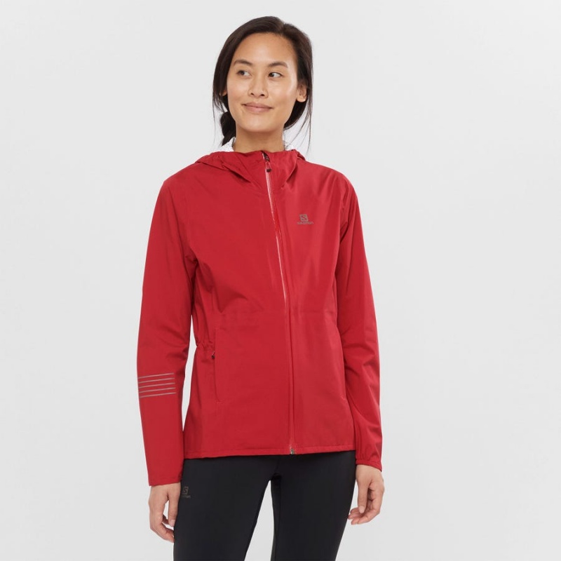 Women's Salomon BONATTI WATERPROOF Jackets Red | IN3149QMA