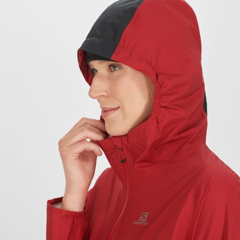 Women's Salomon BONATTI WATERPROOF Jackets Red | IN3149QMA