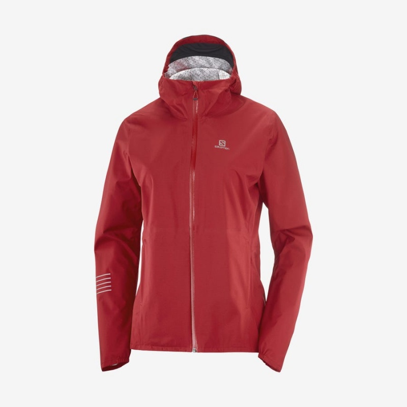 Women\'s Salomon BONATTI WATERPROOF Jackets Red | IN3149QMA