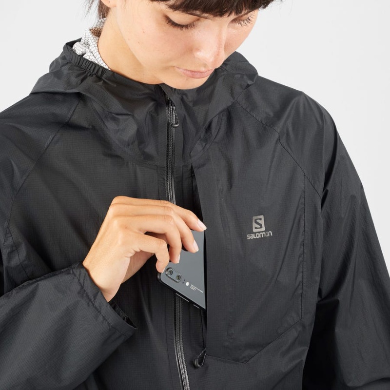 Women's Salomon BONATTI WATERPROOF Jackets Black | IN3150WNB