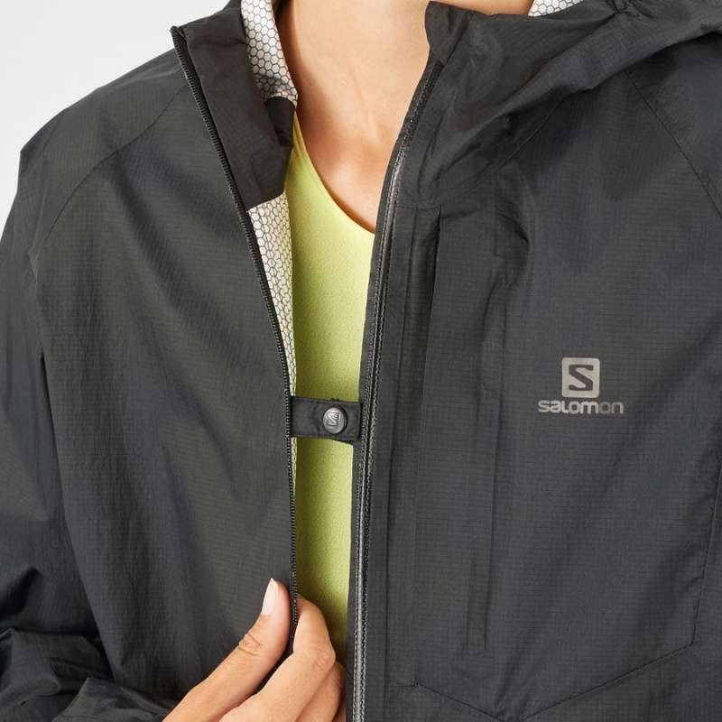 Women's Salomon BONATTI WATERPROOF Jackets Black | IN3150WNB