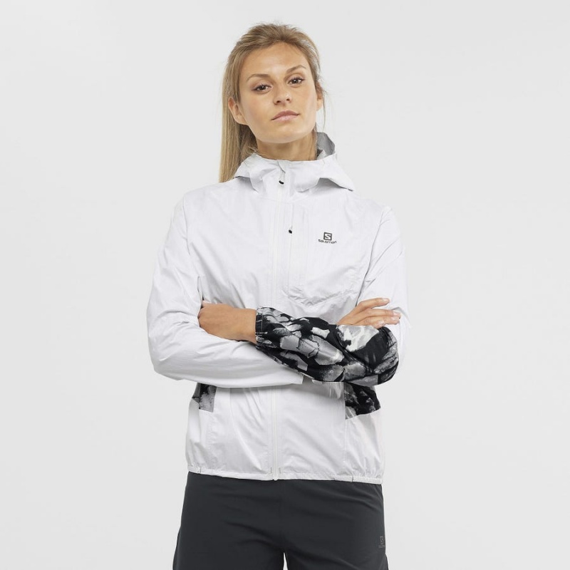 Women's Salomon BONATTI WATERPROOF Jackets White | IN3152SGL