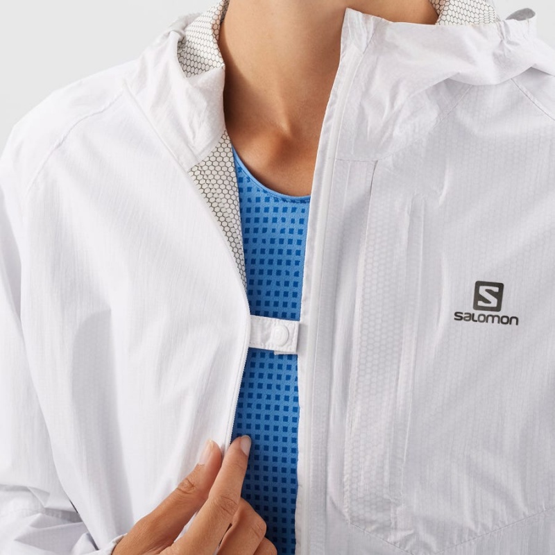 Women's Salomon BONATTI WATERPROOF Jackets White | IN3152SGL