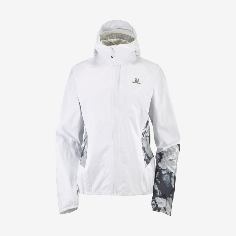 Women\'s Salomon BONATTI WATERPROOF Jackets White | IN3152SGL