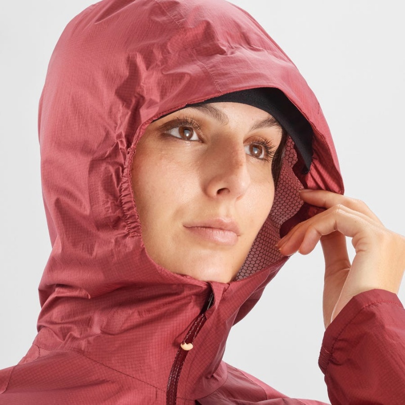 Women's Salomon BONATTI WATERPROOF Jackets Red | IN3153DFM