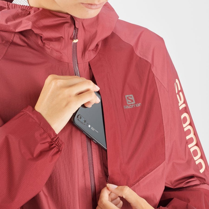 Women's Salomon BONATTI WATERPROOF Jackets Red | IN3153DFM