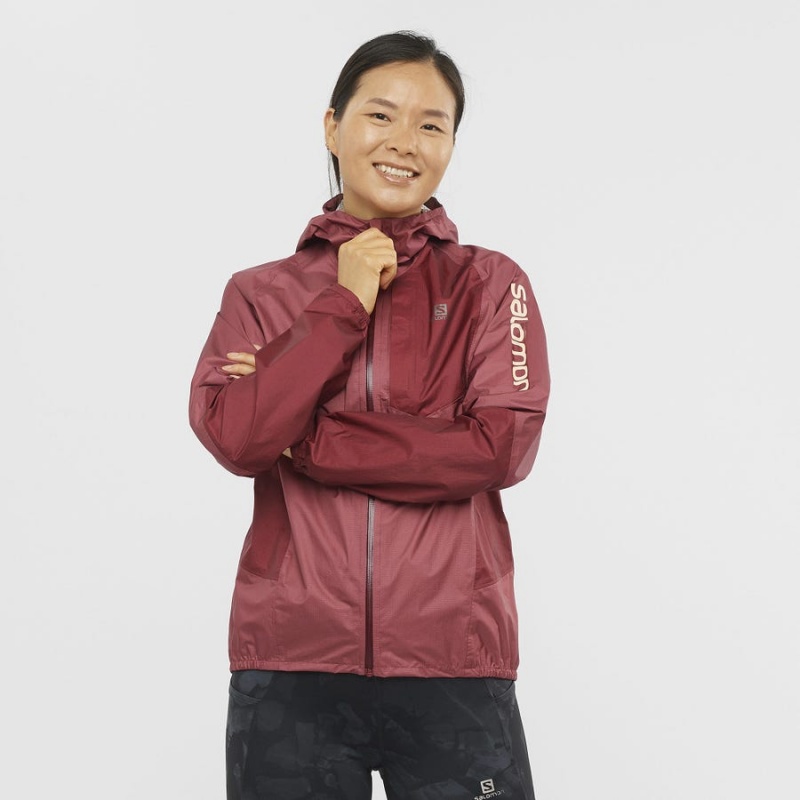 Women's Salomon BONATTI WATERPROOF Jackets Red | IN3153DFM