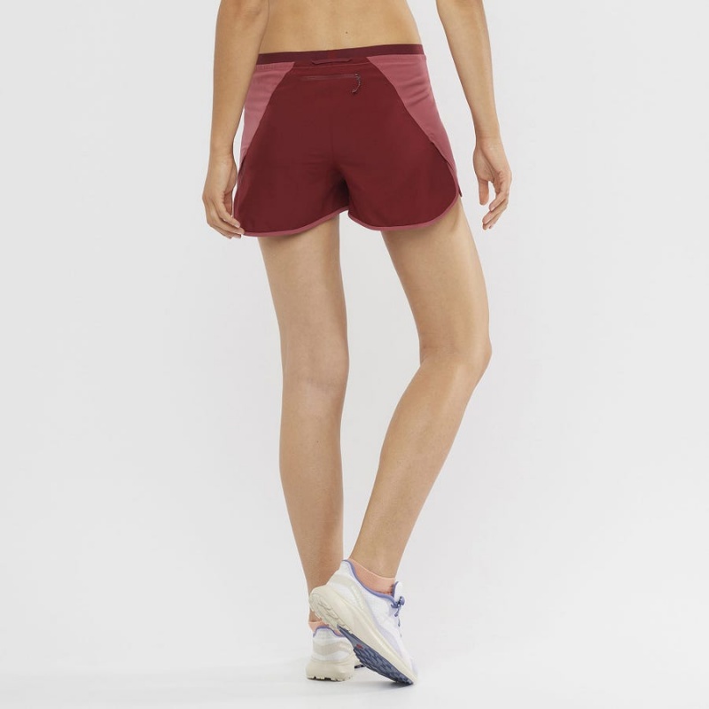 Women's Salomon CROSS 3'' Shorts Red | IN3276NWY