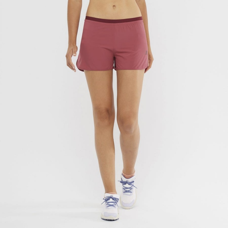 Women's Salomon CROSS 3'' Shorts Red | IN3276NWY