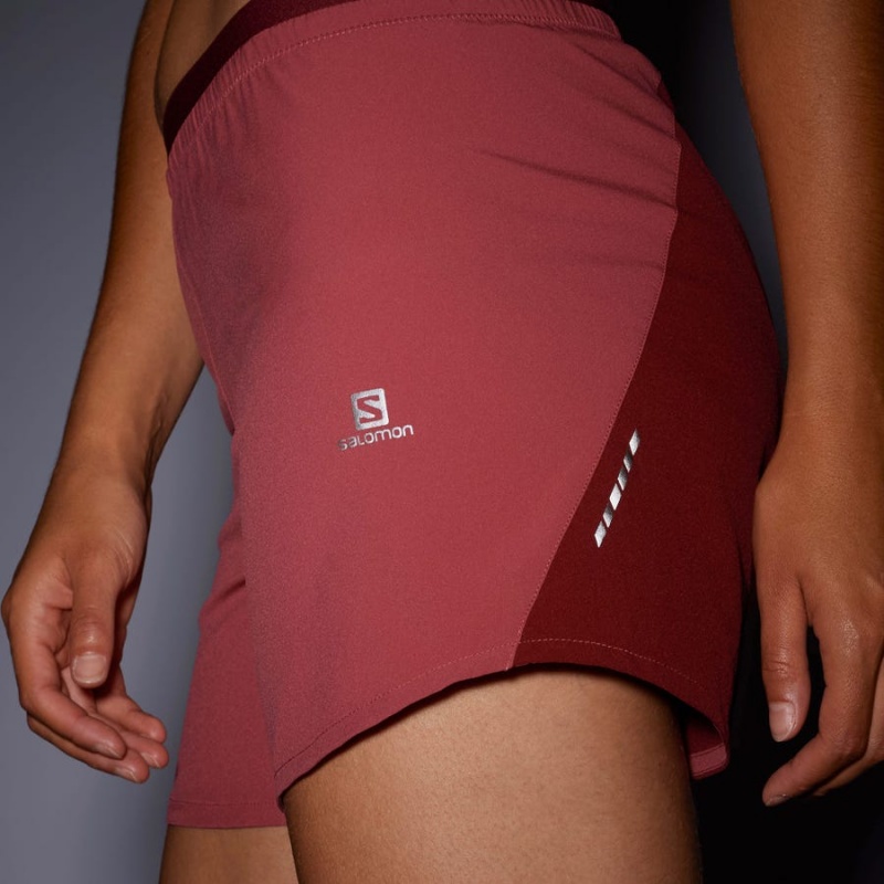 Women's Salomon CROSS 5'' Shorts Red | IN3281RVD