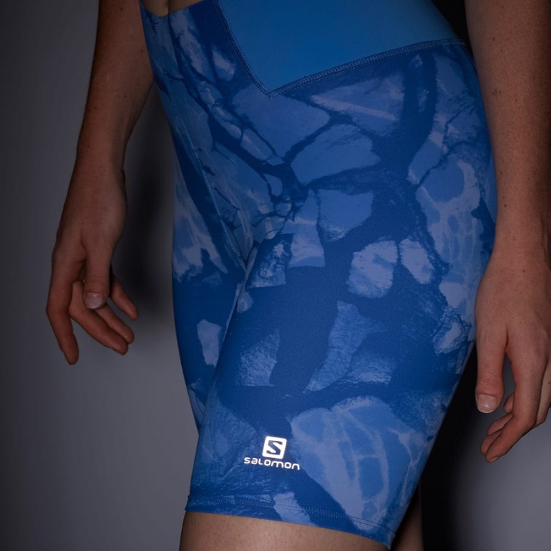 Women's Salomon CROSS MULTI 7'' Shorts Blue | IN3261JPQ