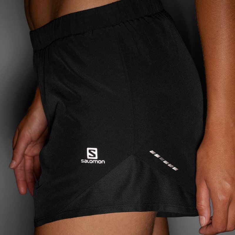 Women's Salomon CROSS REBEL 4'' Shorts Black | IN3271ZUT