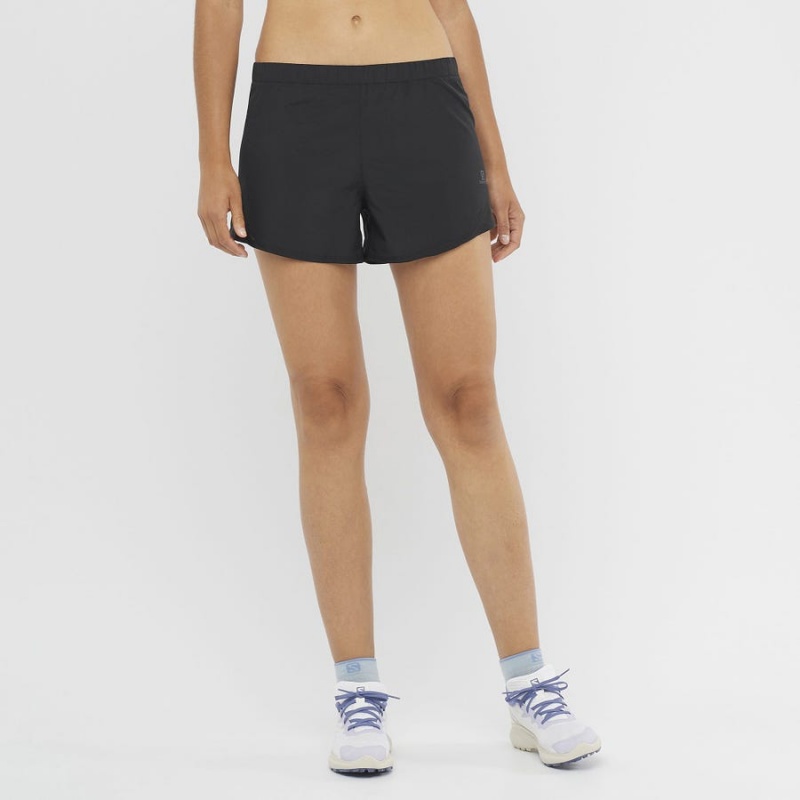 Women's Salomon CROSS REBEL 4'' Shorts Black | IN3271ZUT