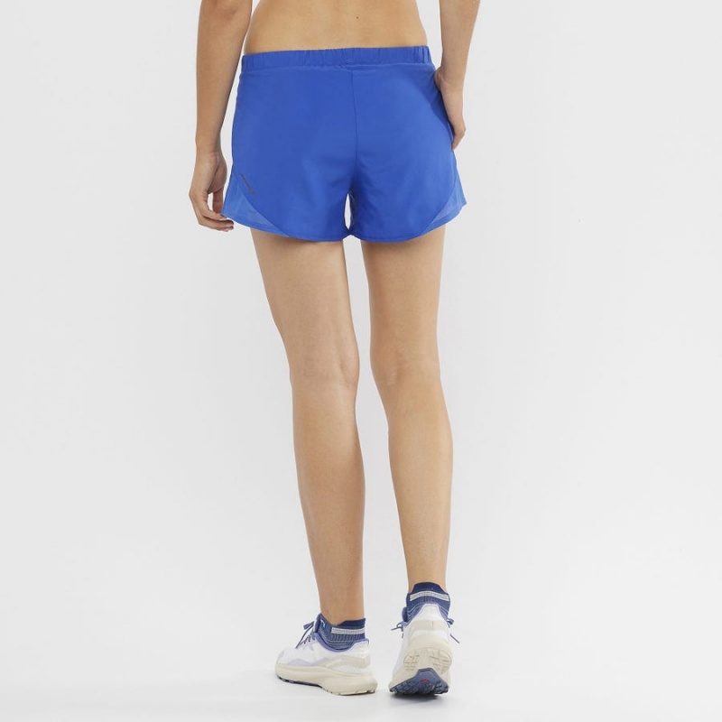 Women's Salomon CROSS REBEL 4'' Shorts Blue | IN3272XYU