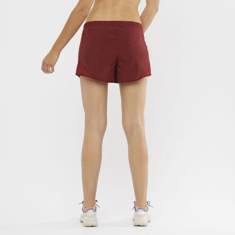 Women's Salomon CROSS REBEL 4'' Shorts Red | IN3273CTV