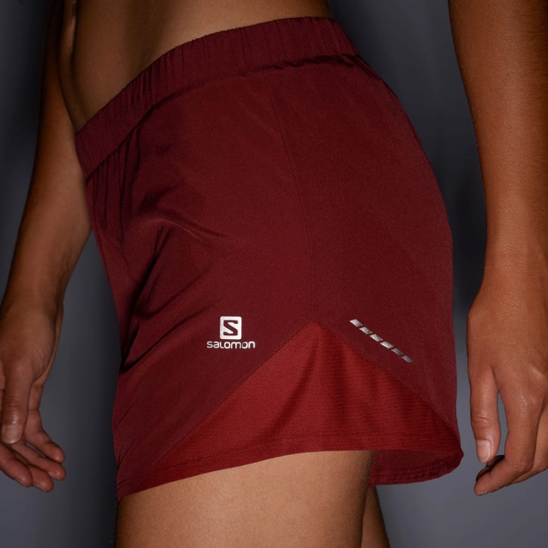 Women's Salomon CROSS REBEL 4'' Shorts Red | IN3273CTV