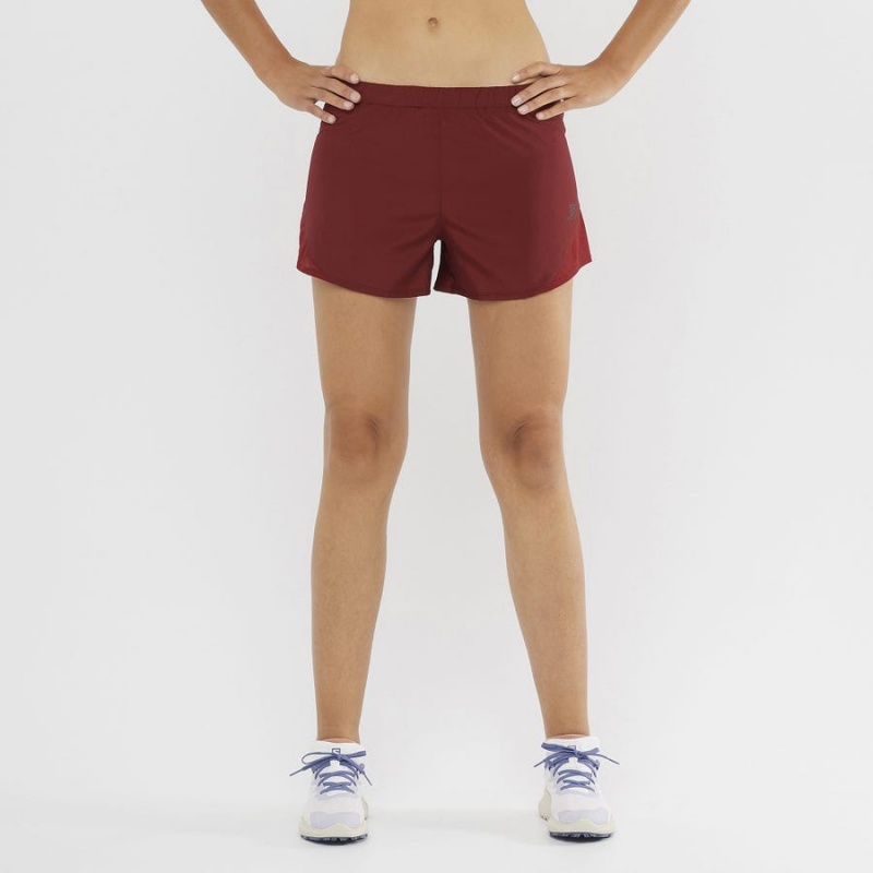 Women's Salomon CROSS REBEL 4'' Shorts Red | IN3273CTV