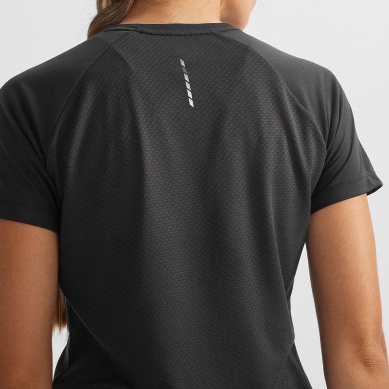 Women's Salomon CROSS REBEL T Shirts Black | IN3053JPQ