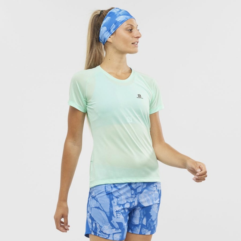 Women's Salomon CROSS REBEL T Shirts Green | IN3050FDN