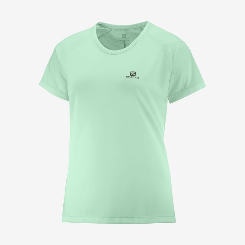 Women\'s Salomon CROSS REBEL T Shirts Green | IN3050FDN