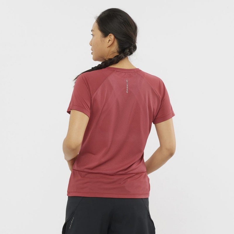 Women's Salomon CROSS REBEL T Shirts Red | IN3051GSO