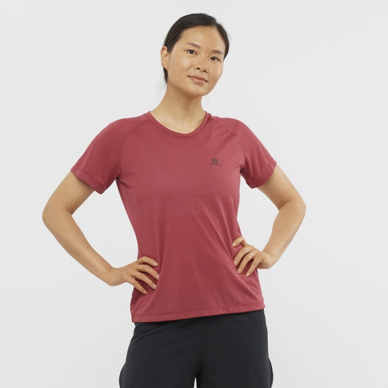 Women's Salomon CROSS REBEL T Shirts Red | IN3051GSO