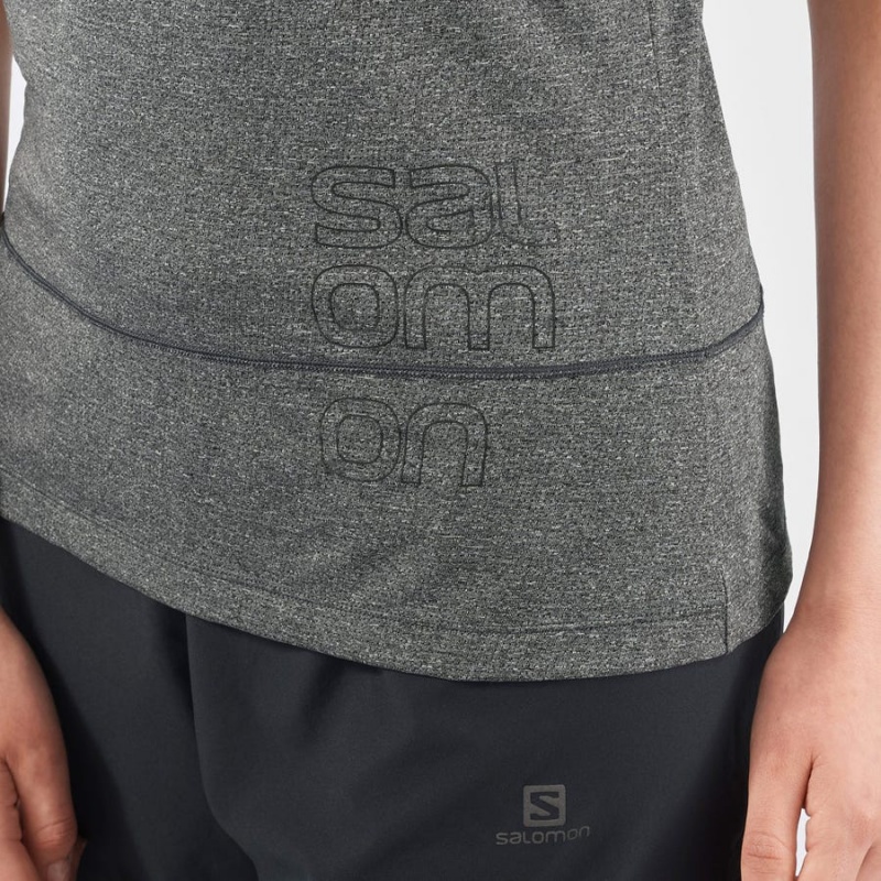 Women's Salomon CROSS RUN GRAPHIC T Shirts Grey | IN3080AHK