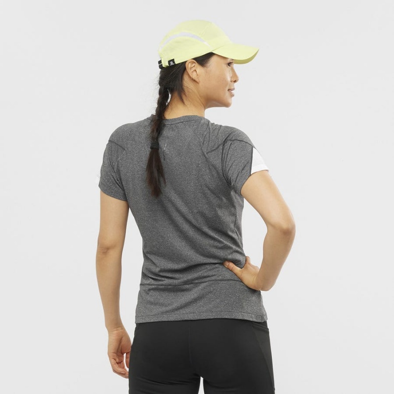 Women's Salomon CROSS RUN GRAPHIC T Shirts Grey | IN3080AHK