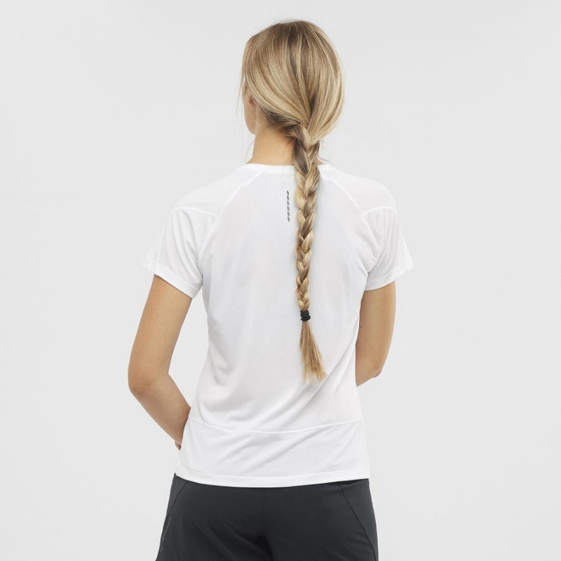 Women's Salomon CROSS RUN T Shirts White | IN3083DFM