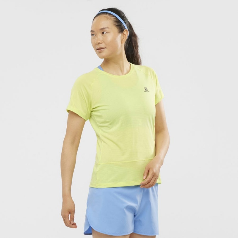 Women's Salomon CROSS RUN T Shirts Ye | IN3085GSO