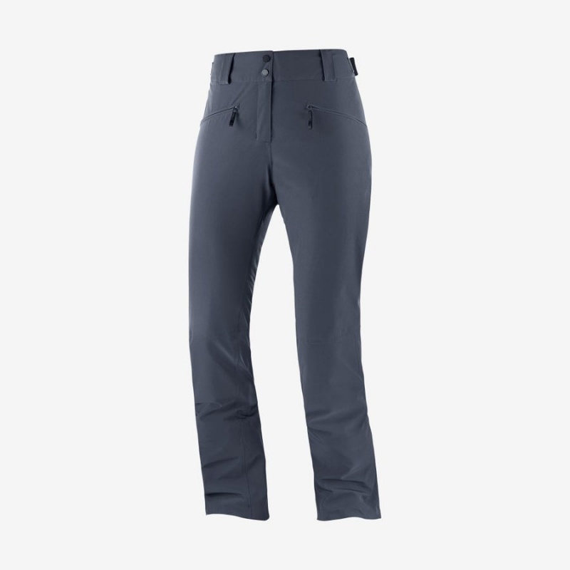 Women\'s Salomon EDGE Ski Pants Navy | IN3293GSO