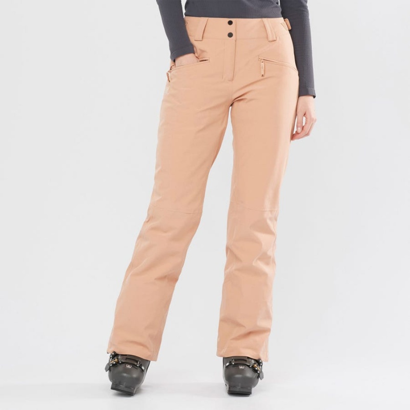 Women's Salomon EDGE Ski Pants Pink | IN3300CTV