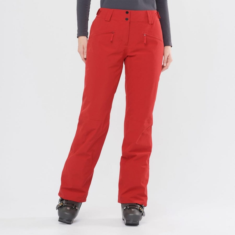 Women's Salomon EDGE Ski Pants Red | IN3299XYU