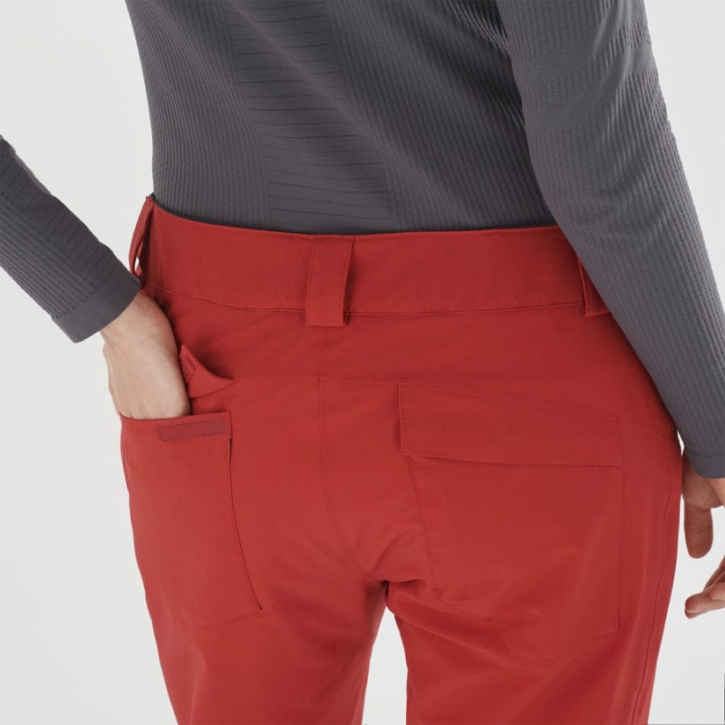 Women's Salomon EDGE Ski Pants Red | IN3299XYU